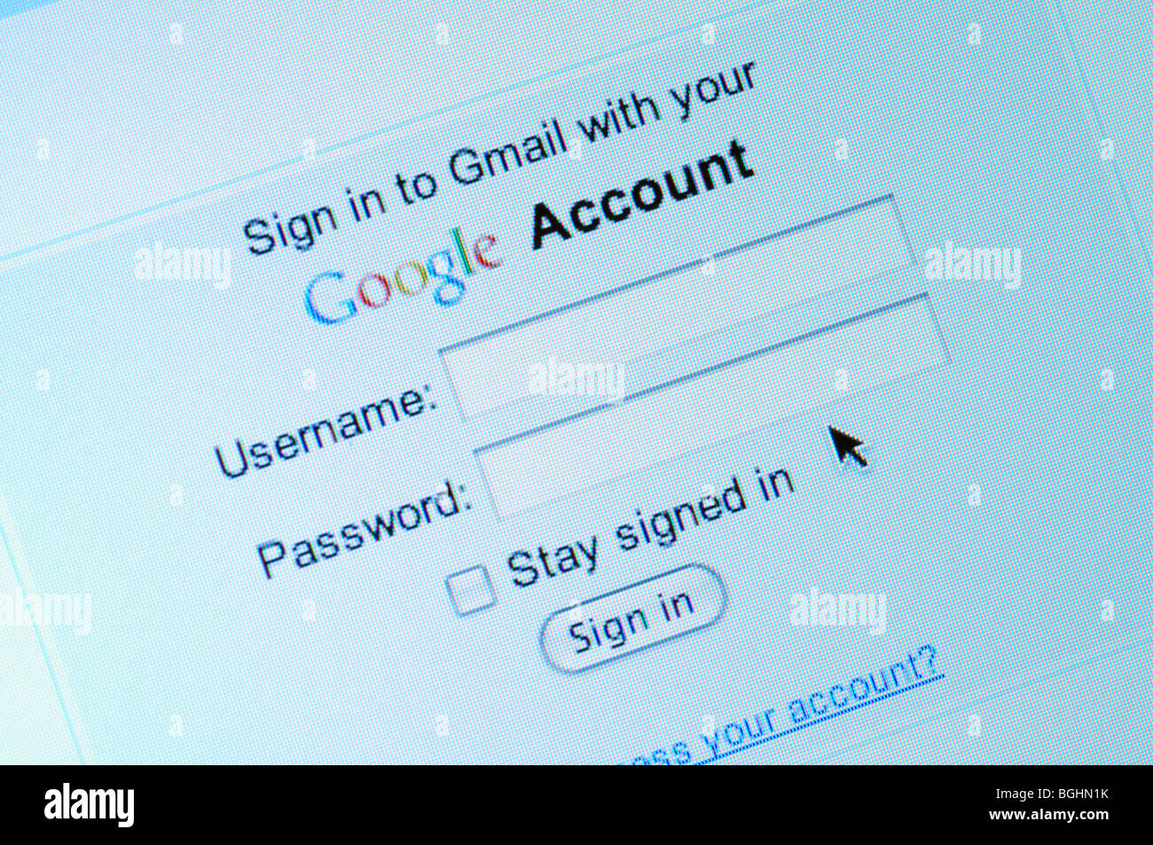 Gmail login page