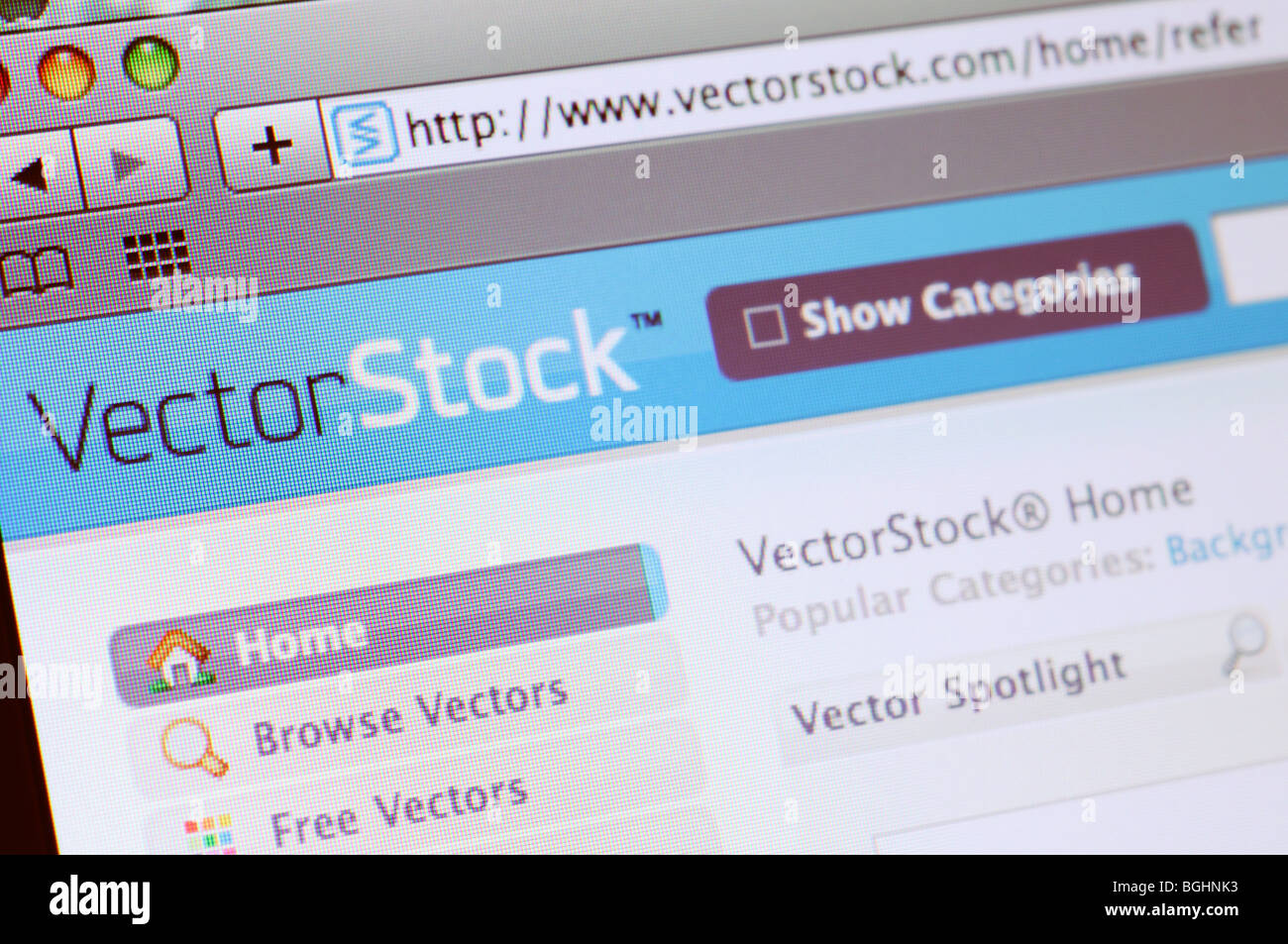 VectorStock image agency website Stock Photo