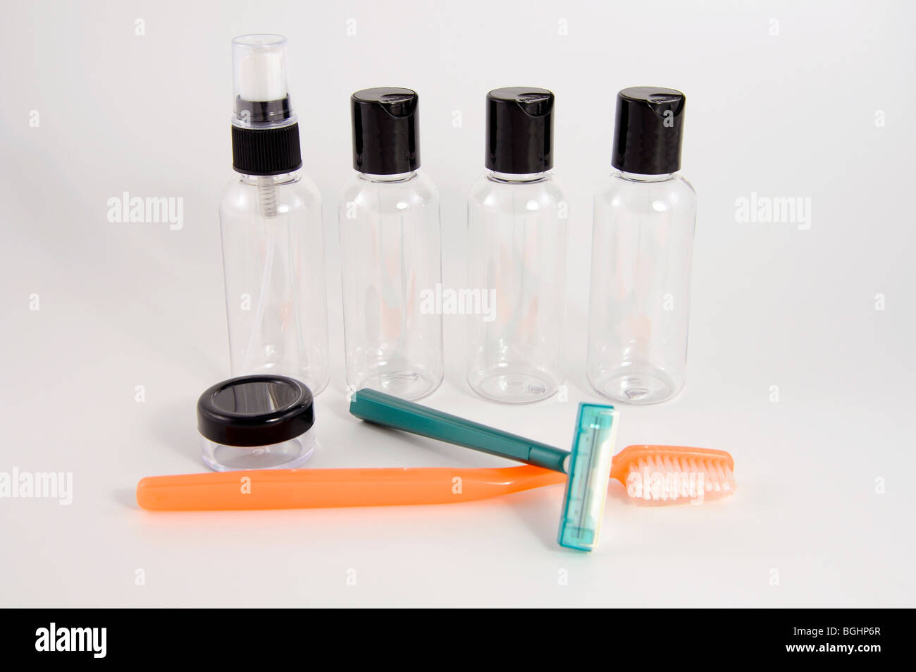 Carryon luggage liquid containers Stock Photo Alamy