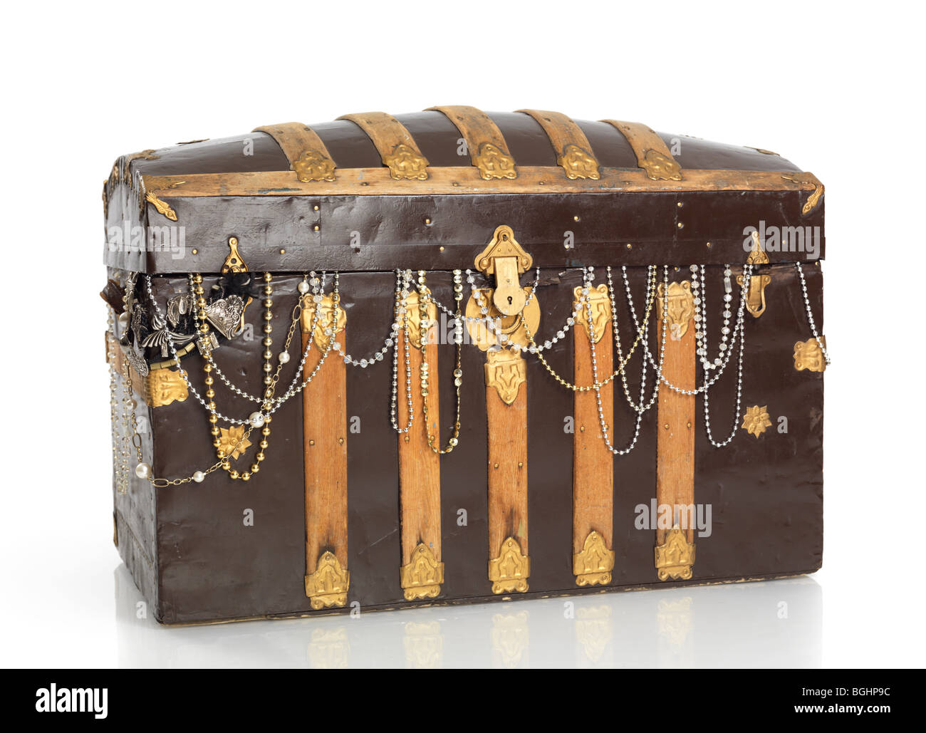 Treasure chest isolated on white background Stock Photo