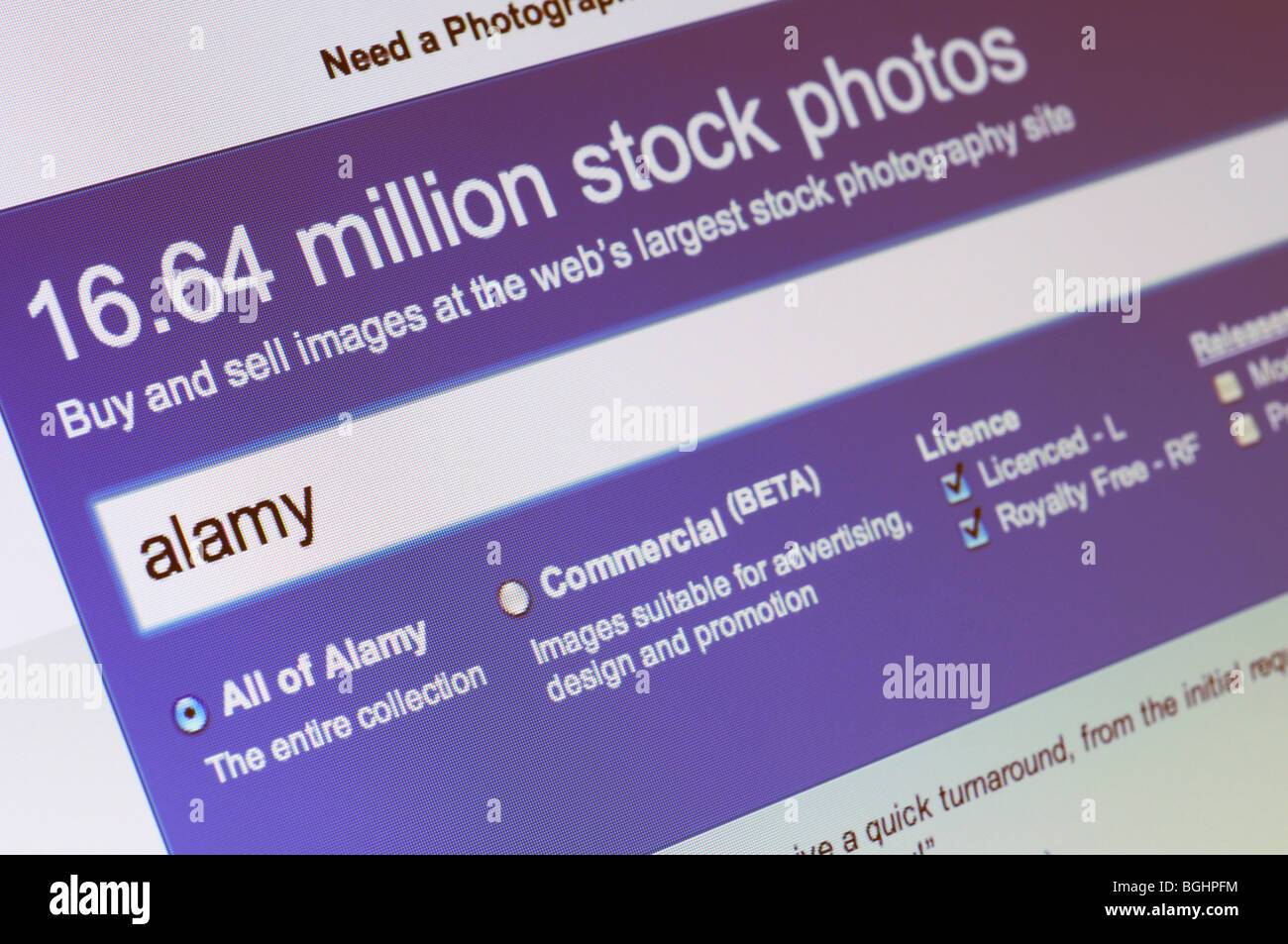 Alamy image library website Stock Photo