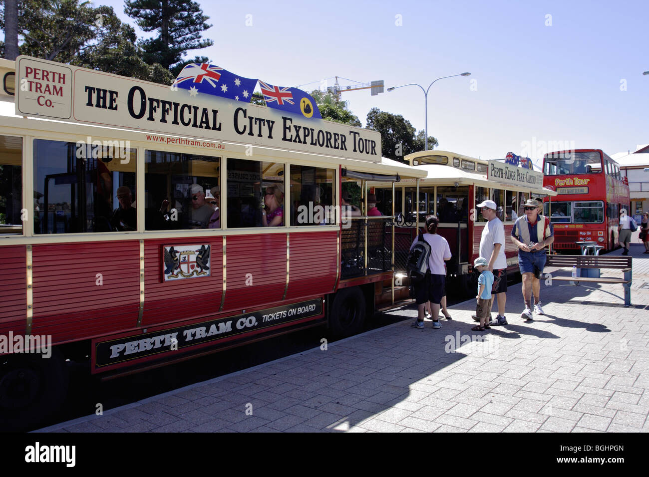 The official City Explorer Tour in Perth, Western Australia. Stock Photo