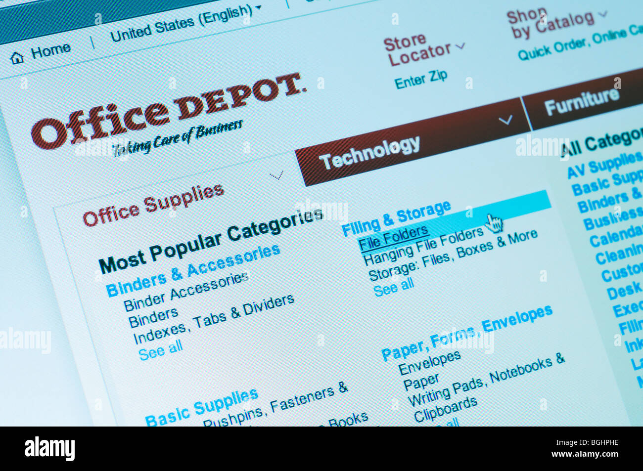 Office Depot office supply store website Stock Photo Alamy