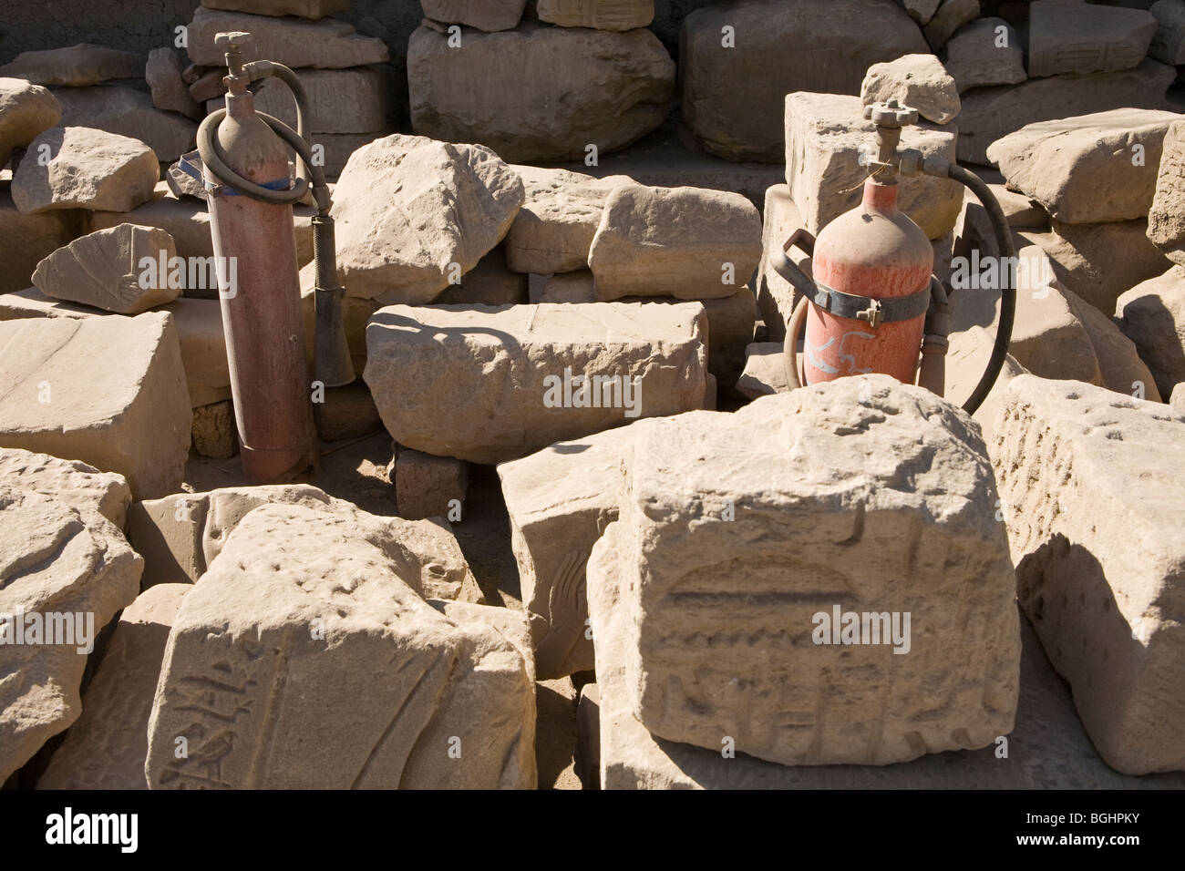Magazine store and fire extinguishers at the Temple of Montu at Tod