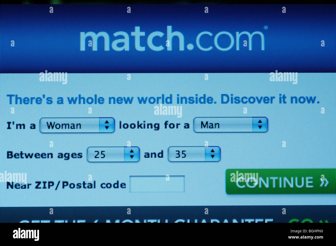 Match.com  - online dating website Stock Photo