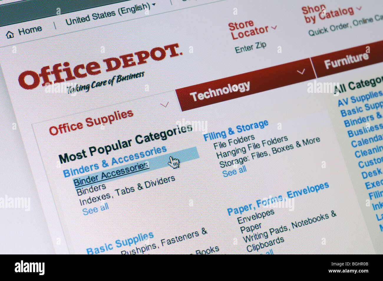 Office Depot website Stock Photo