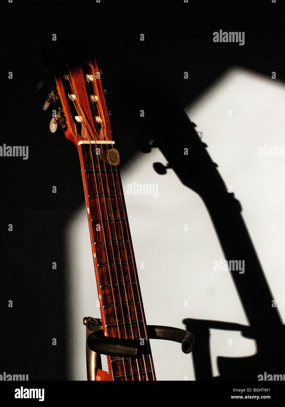 a nylon string spanish classical wooden guitar Stock Photo Alamy