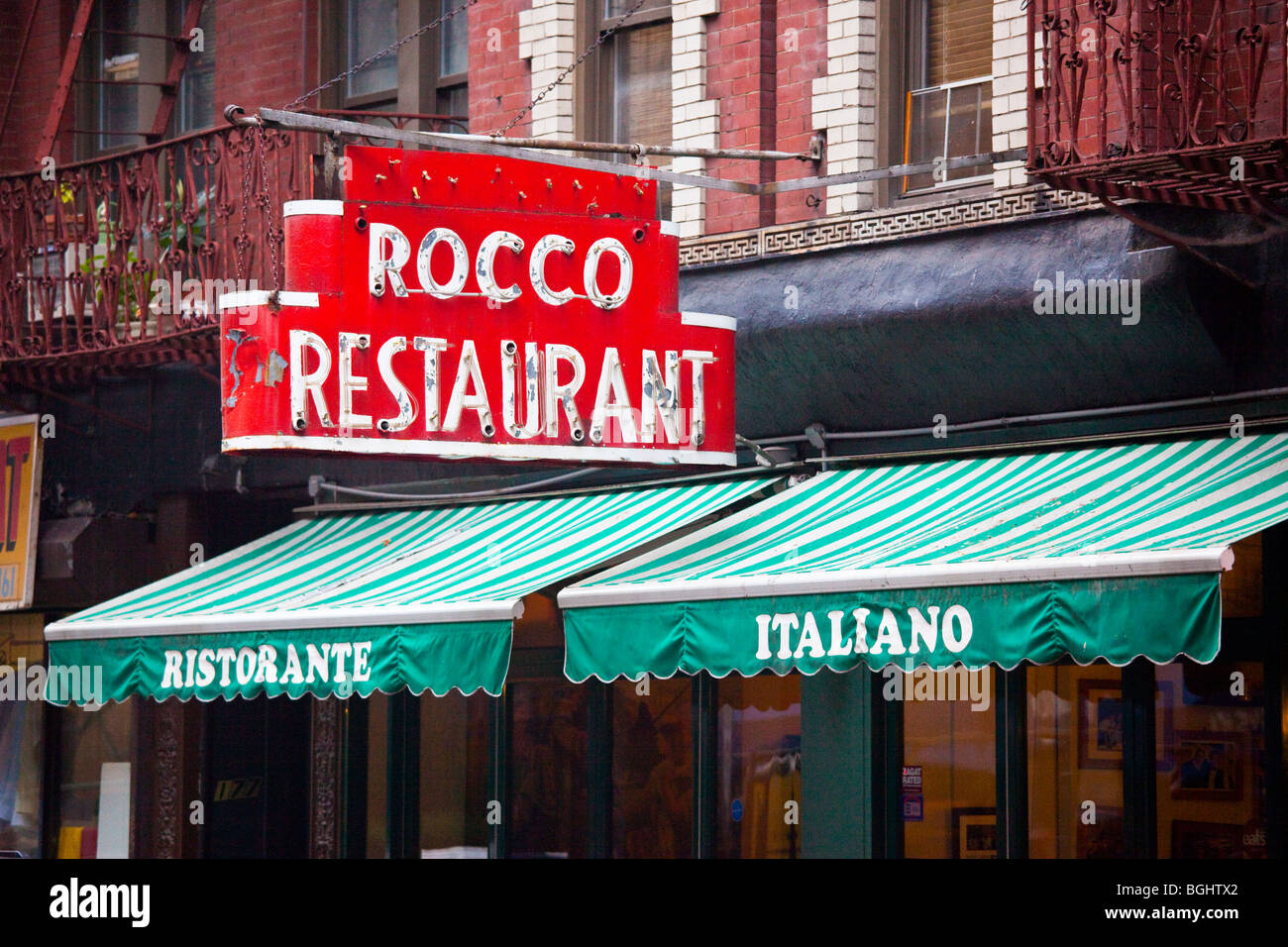 Italian Restaurant in Greenwich Village in New York City Stock Photo