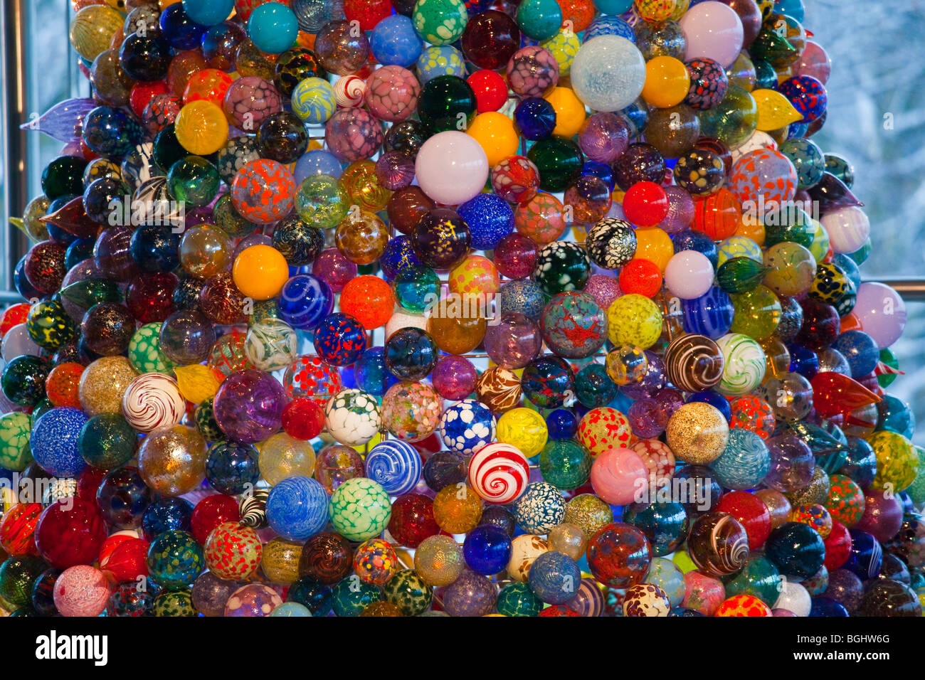 Glass Christmas Ornament Tree At The Corning Museum Of Glass In Stock Photo Alamy