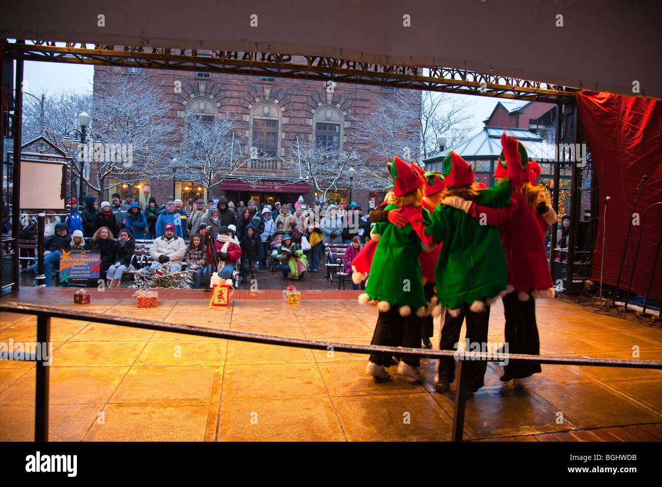 A Christmas Play in Corning New York Stock Photo Alamy
