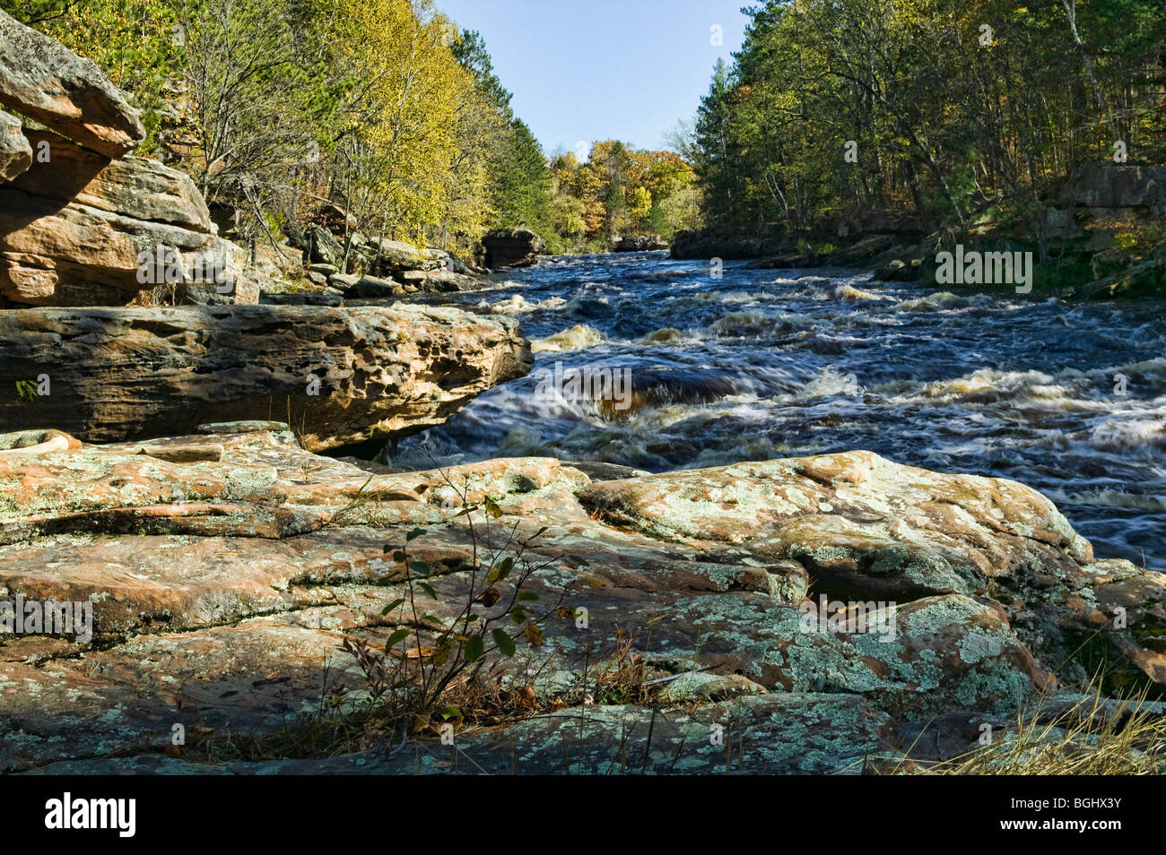 Rapids on the Kettle River, Banning State Park, Minnesota Stock Photo