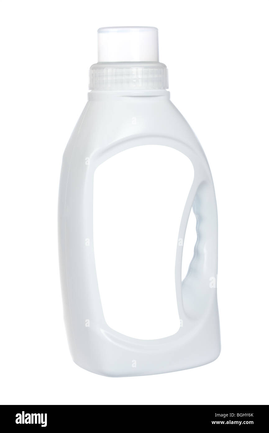 Bottle of laundry detergent or fabric softener isolated on white