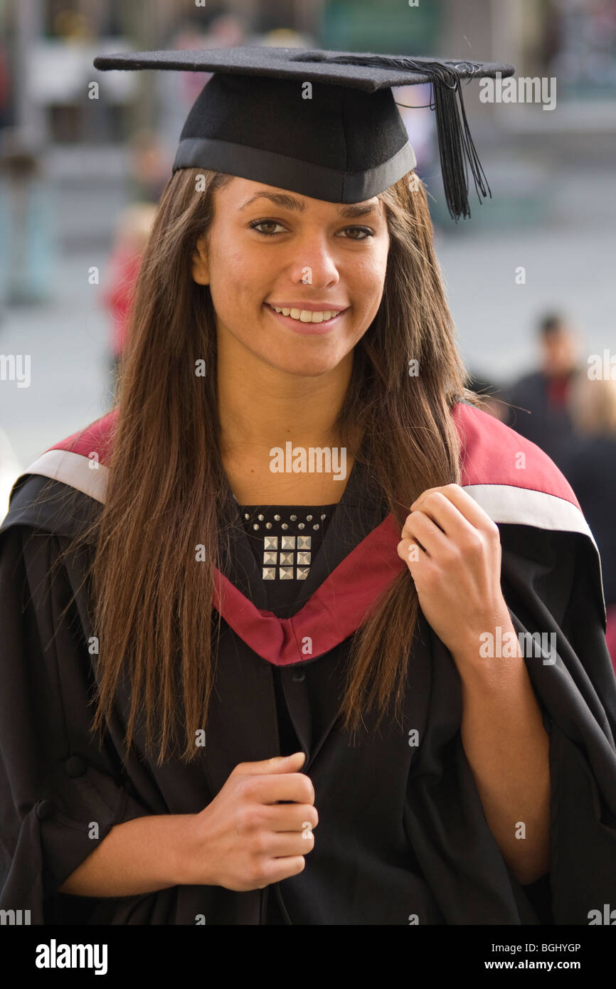 portrait a young woman on graduation day Stock Photo