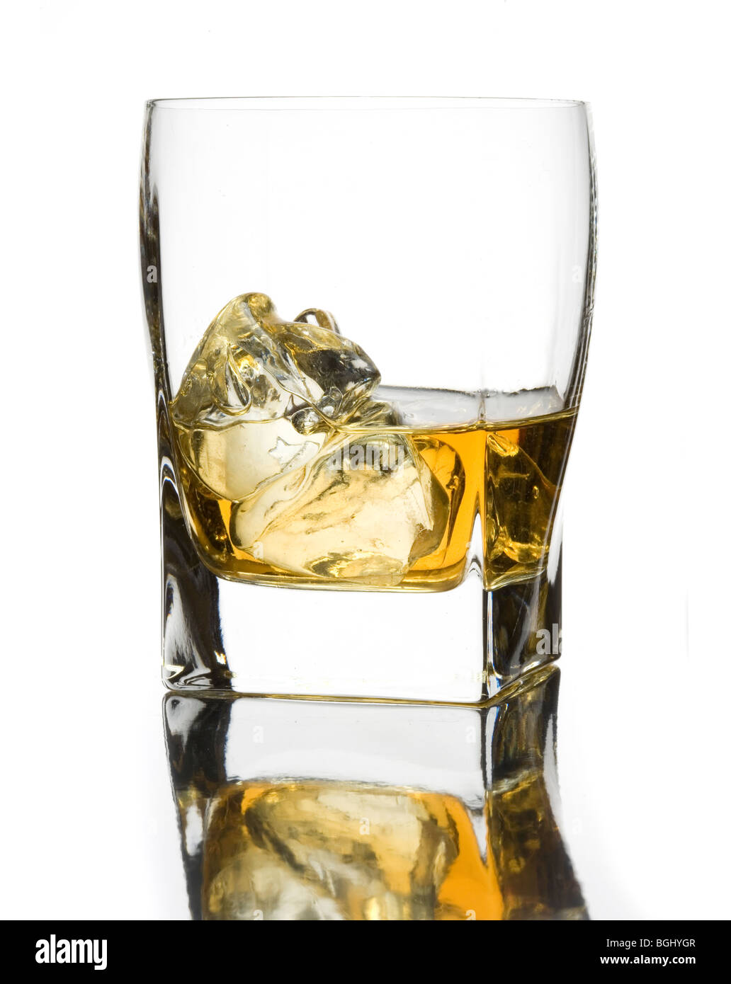 glass of  whisky with ice Stock Photo