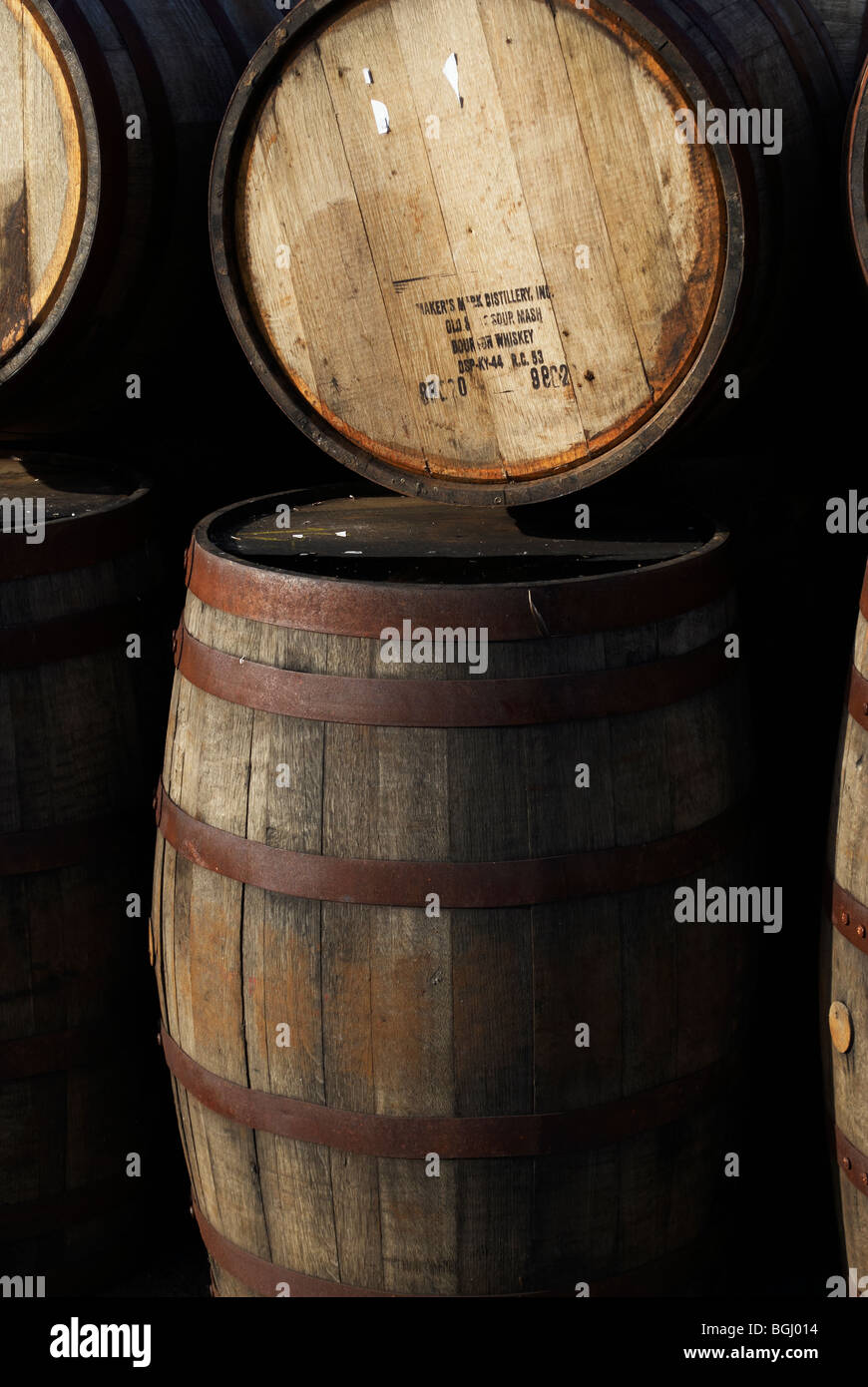 Barrels Scottish Whisky Distillery Stock Photo