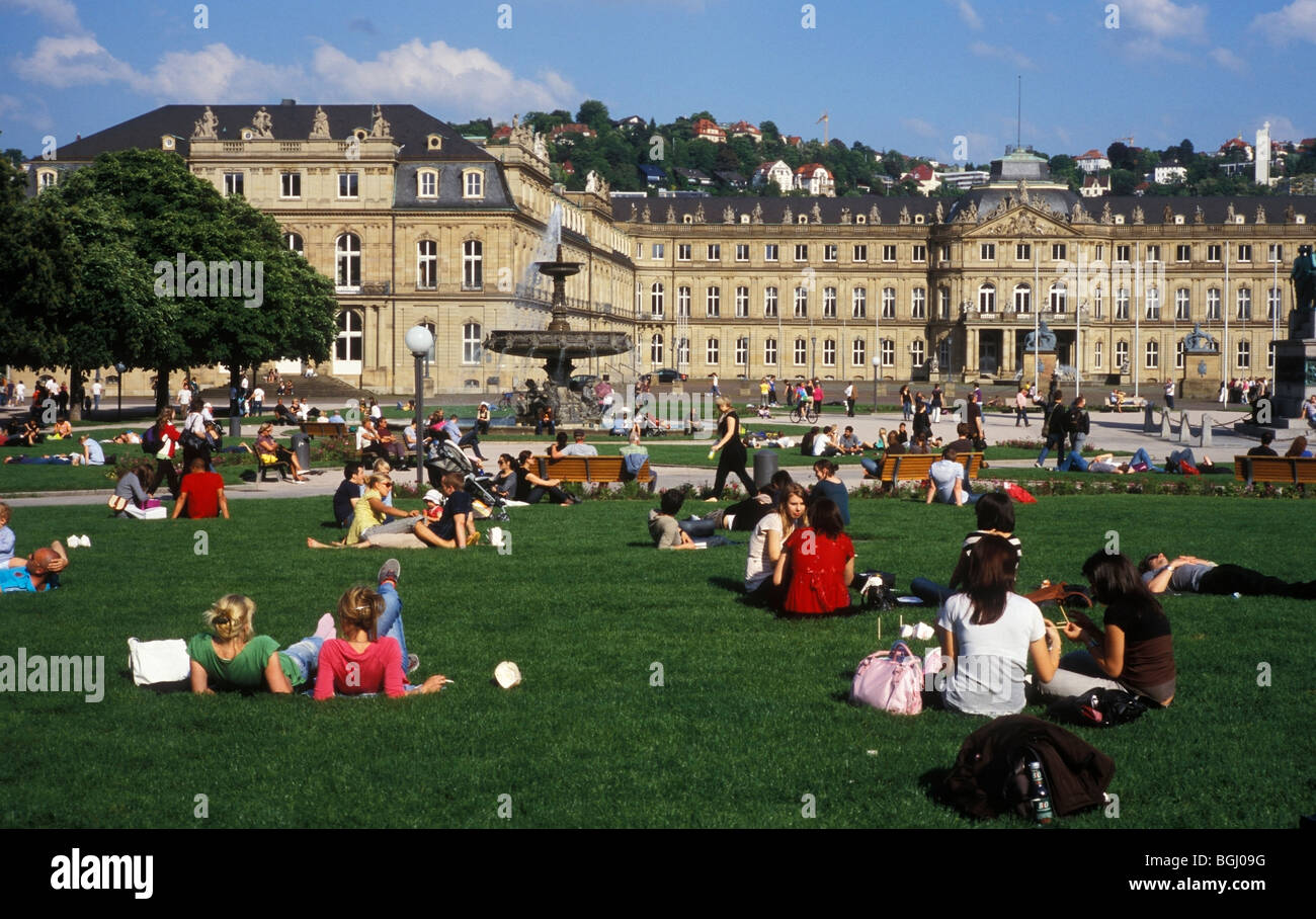 Palace garden Schlossgarten Stuttgart Germany Stock Photo Alamy