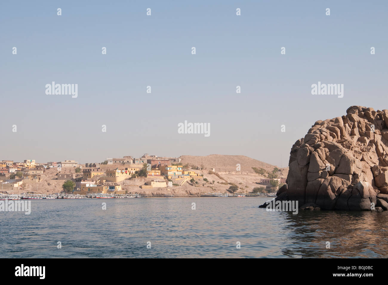 Nile River near Aswan in Egypt, Africa Stock Photo