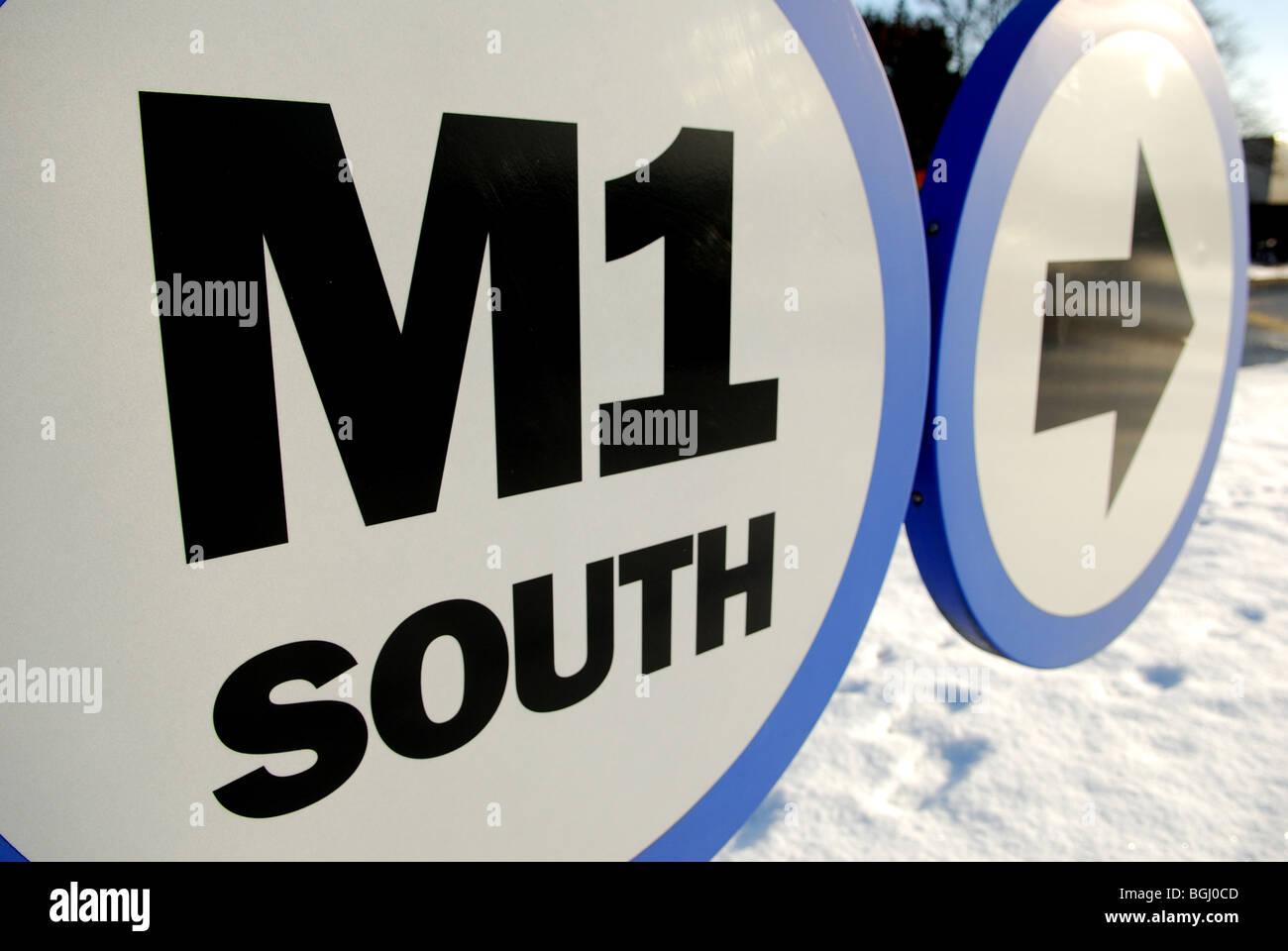 M1 South Sign Stock Photo Alamy