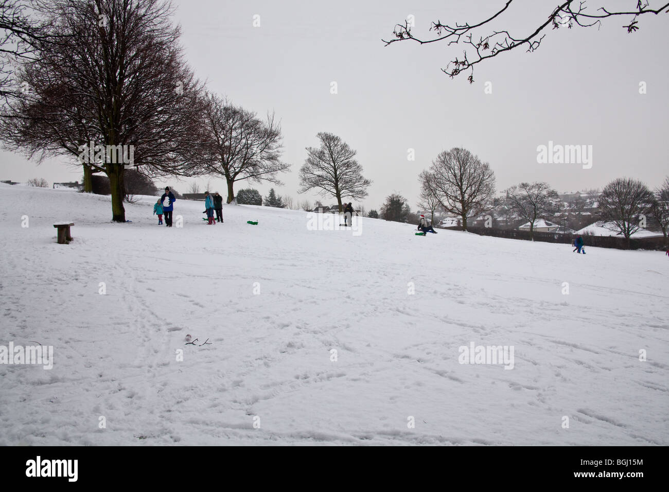 Chapeltown park covered in snow , Sheffield, England Stock Photo Alamy