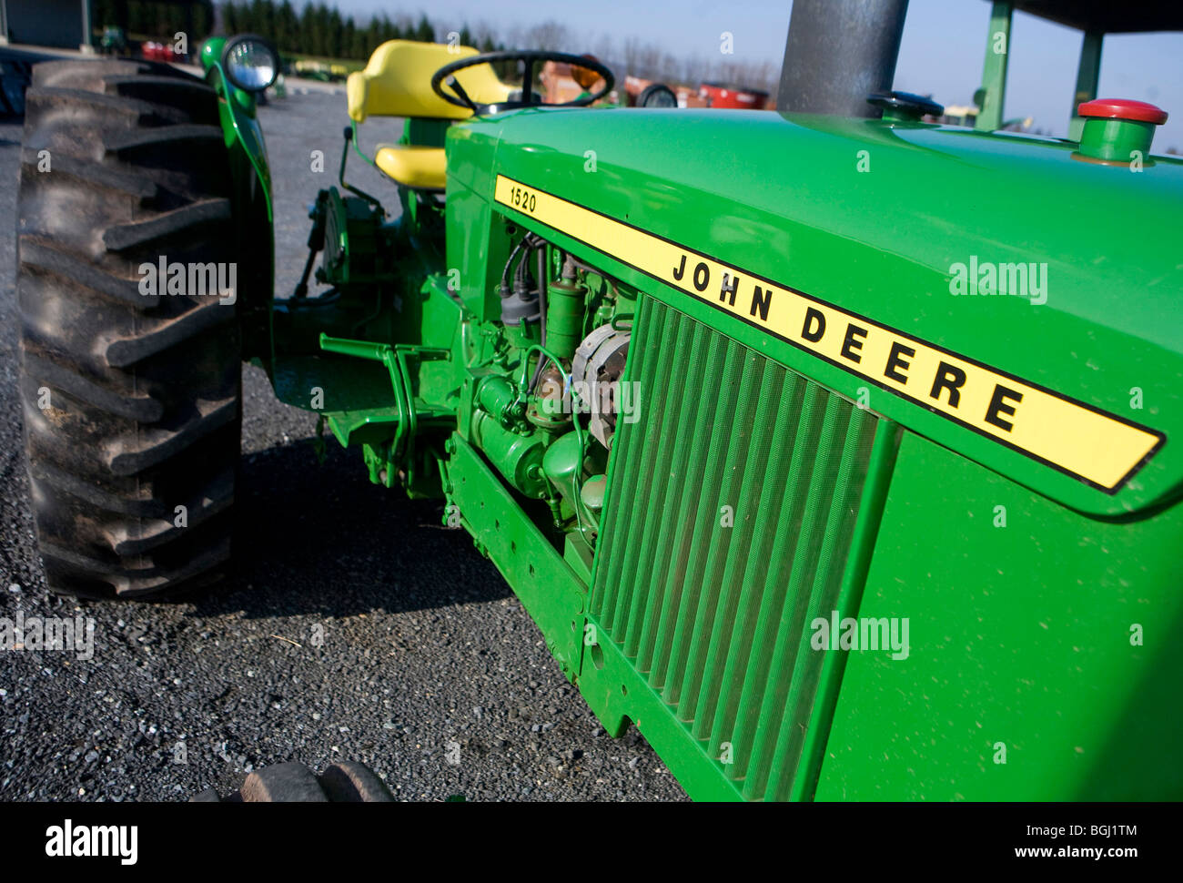 John Deere tractors and signage Stock Photo Alamy