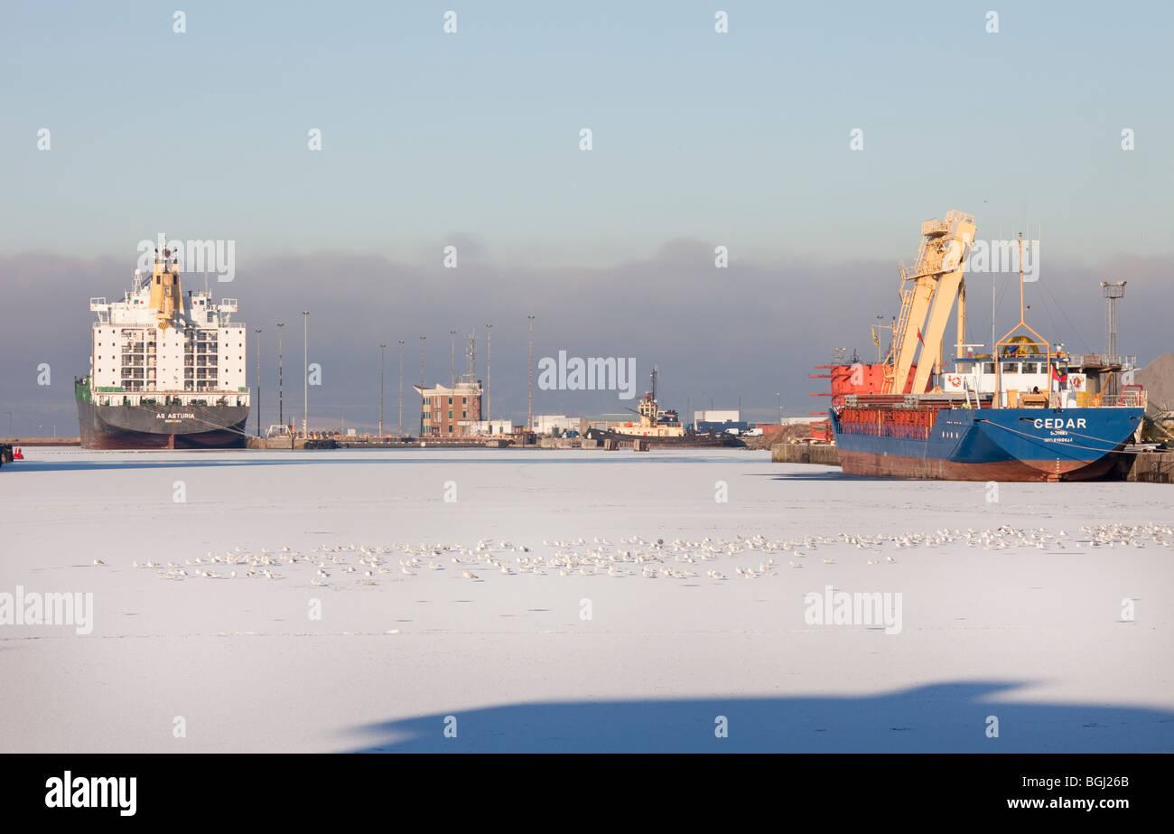 Leith docks frozen over Stock Photo