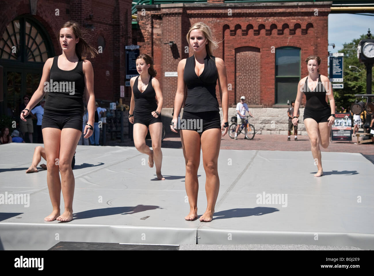 Modern dance performance at the historic Distillery District in Toronto, Canada Stock Photo