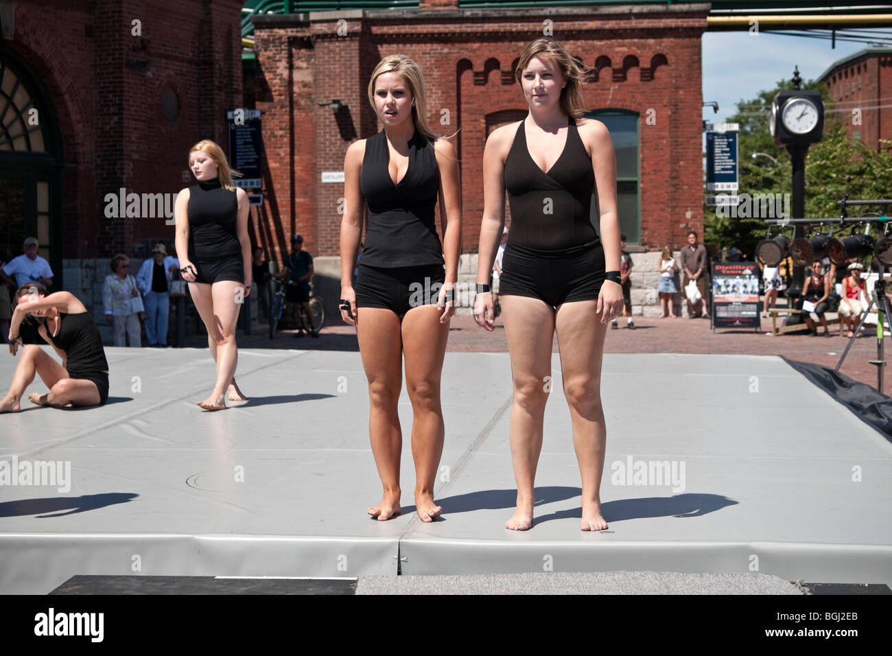 Modern dance performance at the historic Distillery District in Toronto, Canada Stock Photo