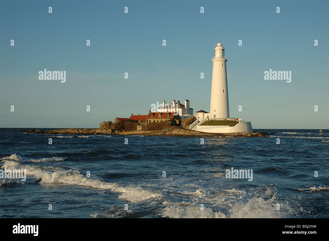 St Mary's Lighthouse, Whitley Bay, Tyne and Wear, Northumberland, England, UK Stock Photo