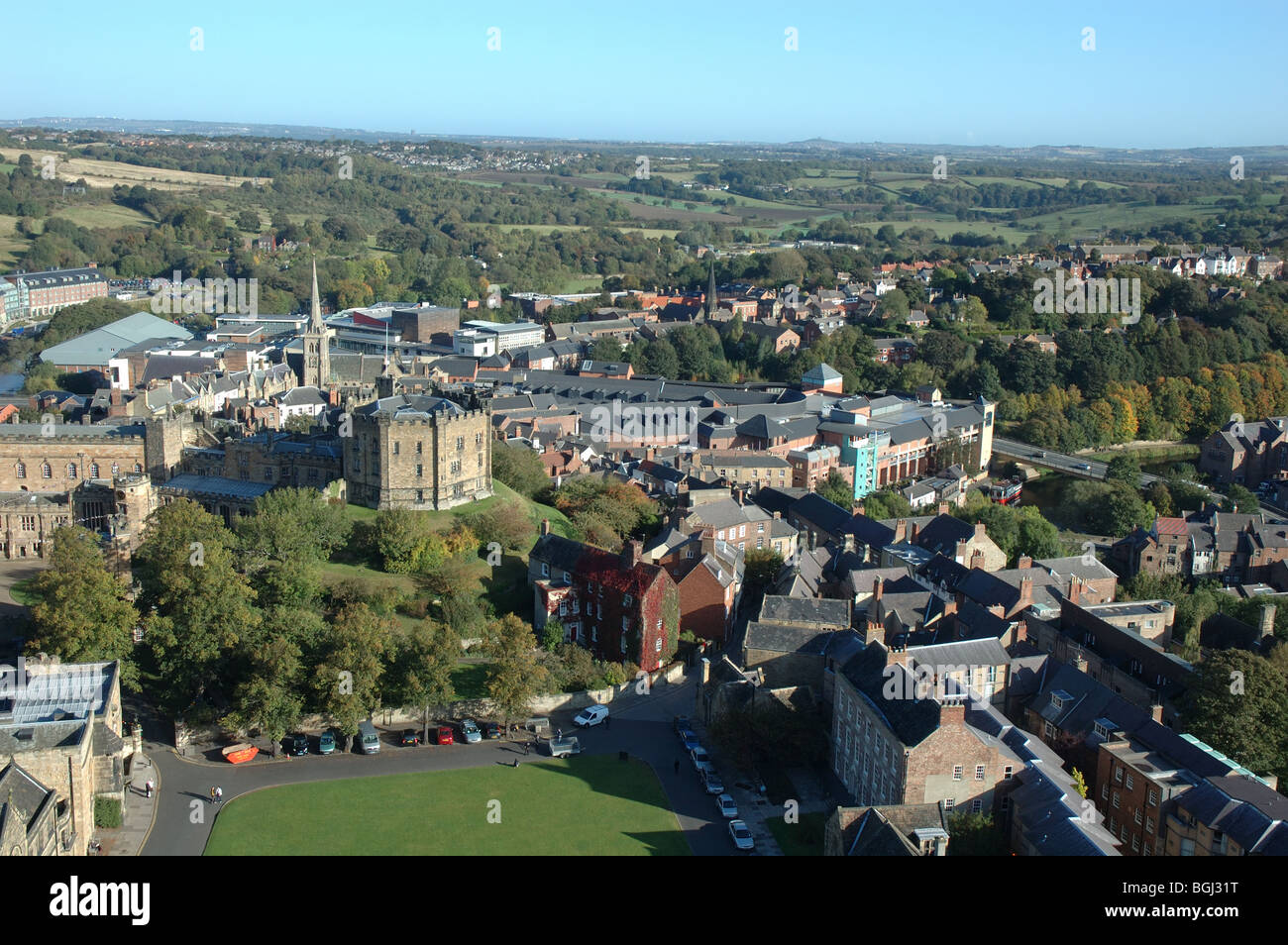aerial view of the city of Durham, County Durham, England, UK Stock Photo