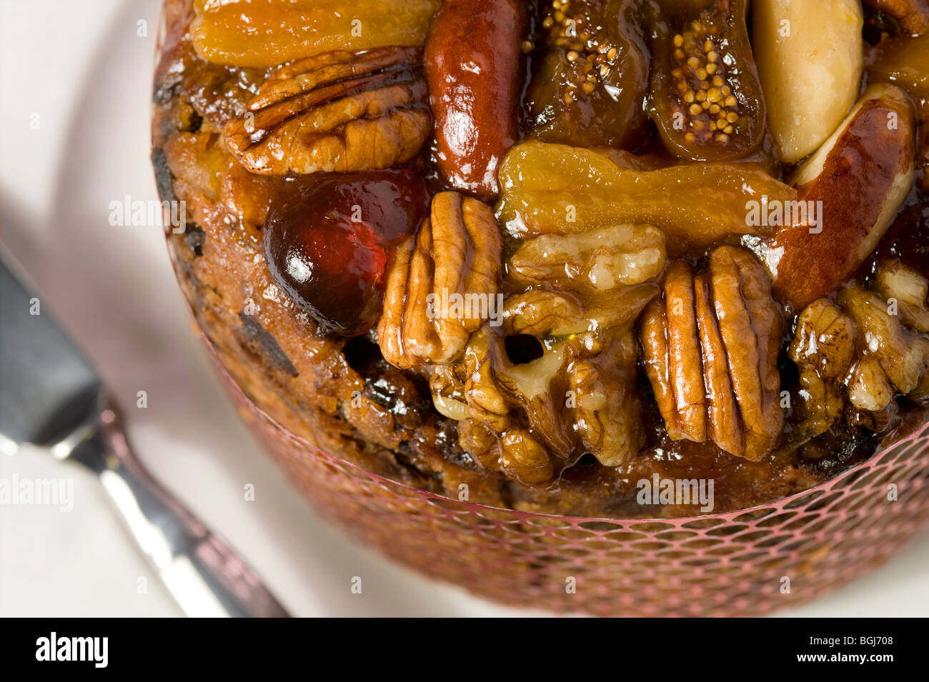 christmas fruit and nut cake Stock Photo