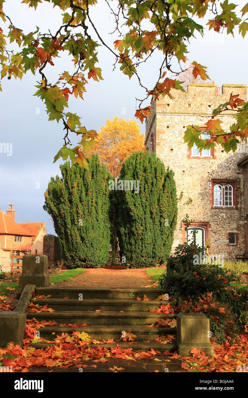 West Gate Gardens and Tower House, Lord Mayor Office in Canterbury Kent England Stock Photo