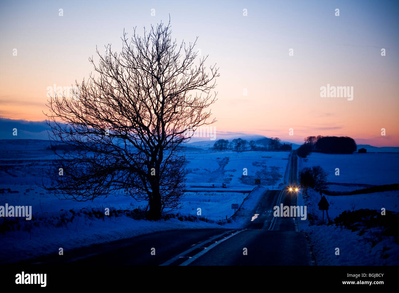 northumberland in the winter along Hadrian's wall. the military road