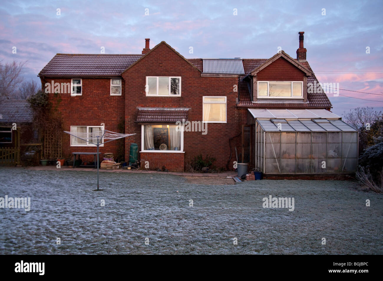 Frost covered brick house, Hampshire, England Stock Photo Alamy