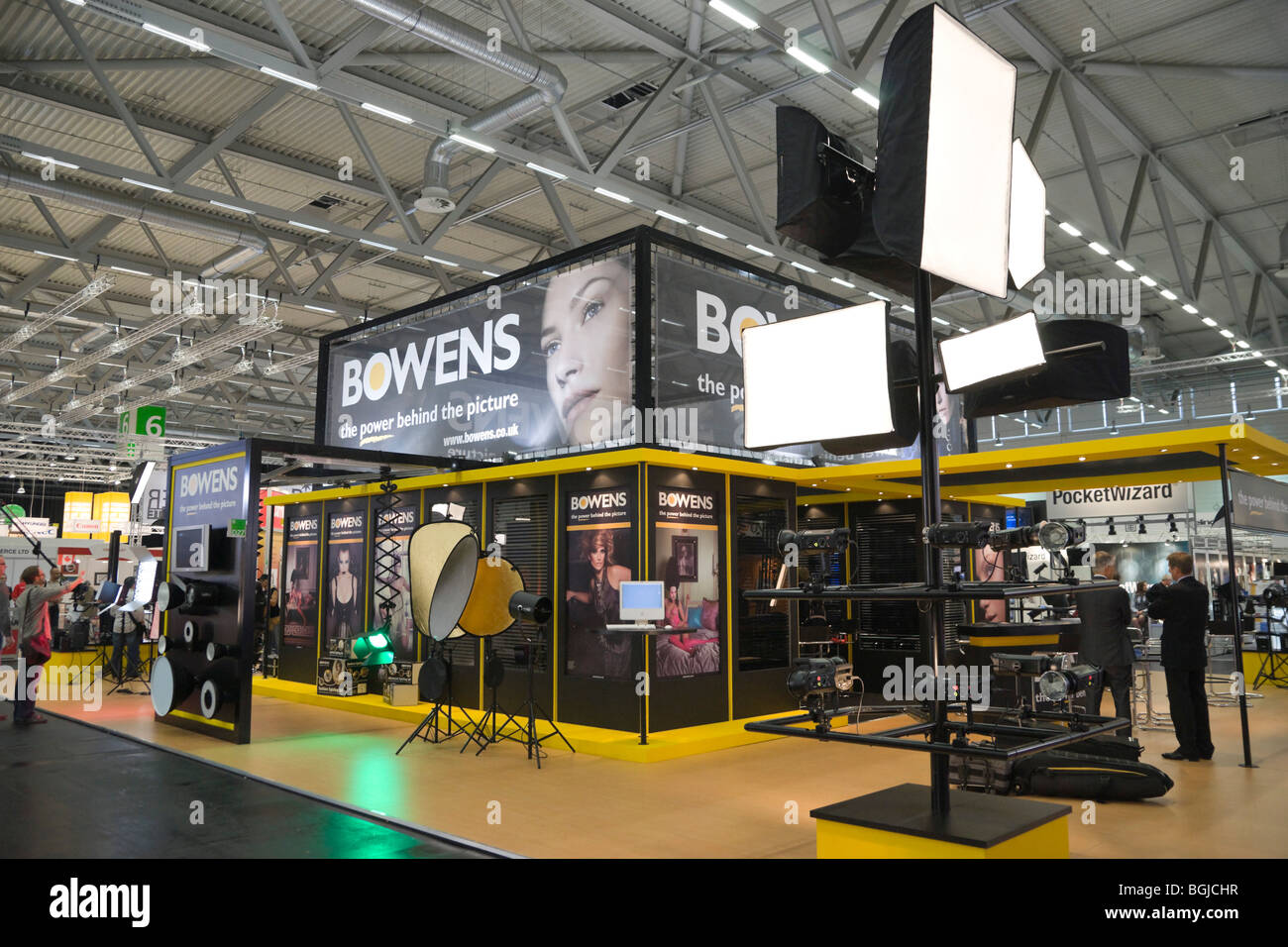 Photokina photo-imaging exhibition Cologne Germany (2008) - Bowens British studio flash lighting exhibit Stock Photo