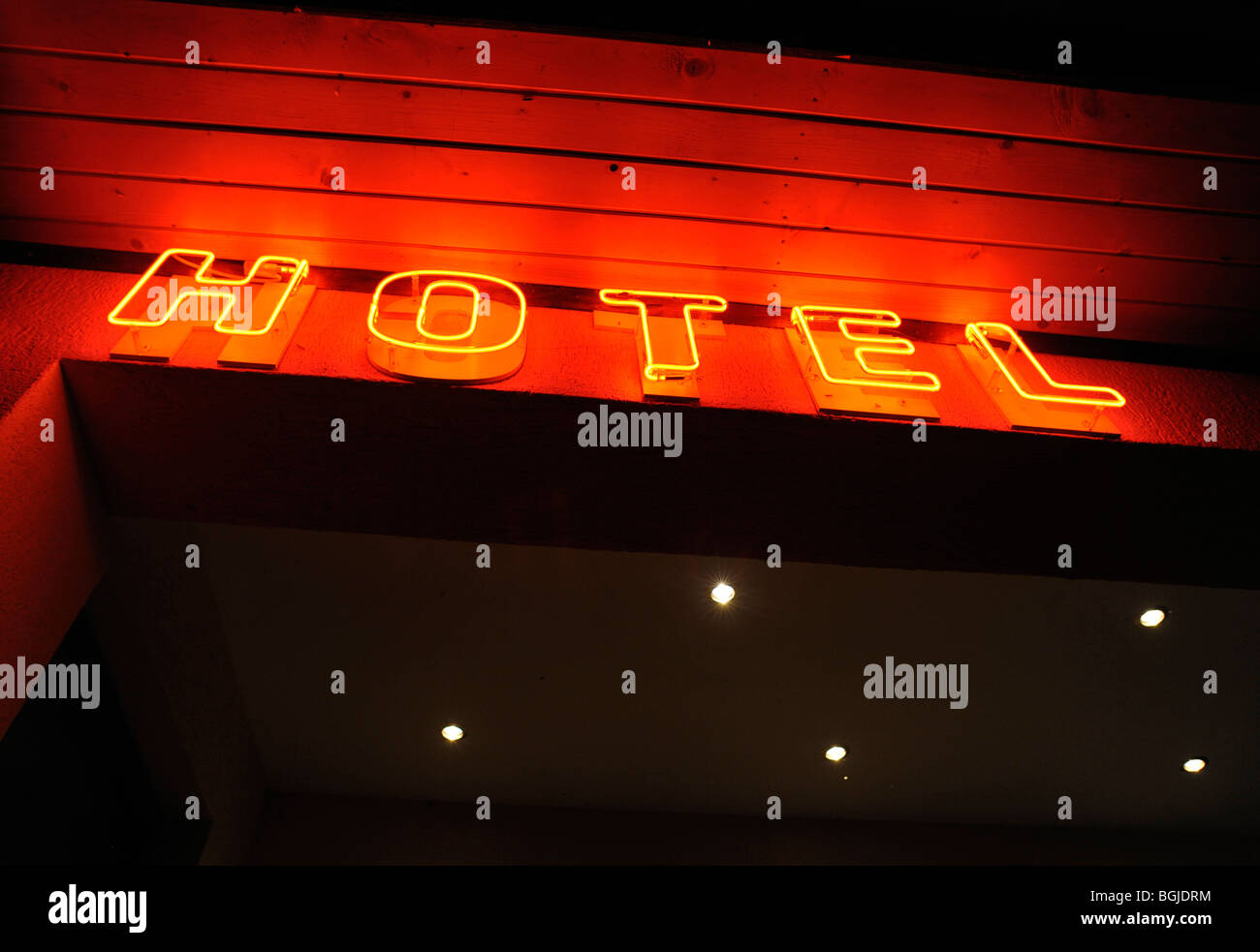 Hotel sign Stock Photo