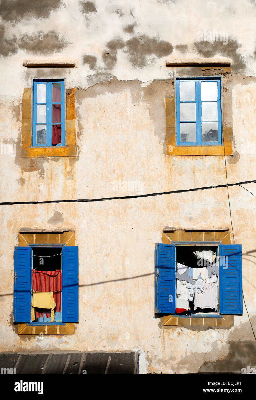 an old building inside the medina in essaouira morocco Stock Photo