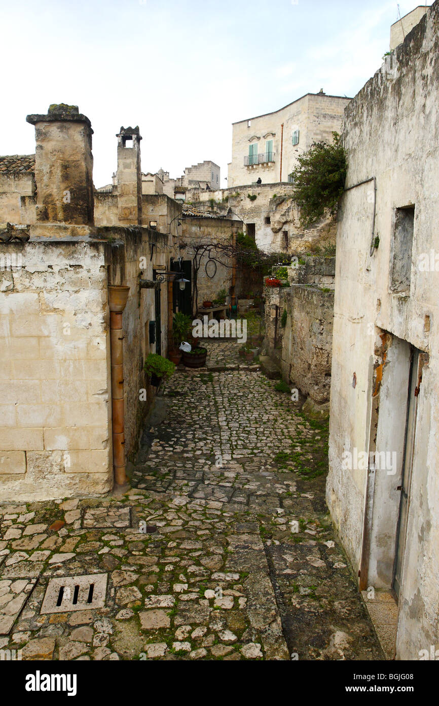street of  matera, in southern Italy, ancient town Stock Photo