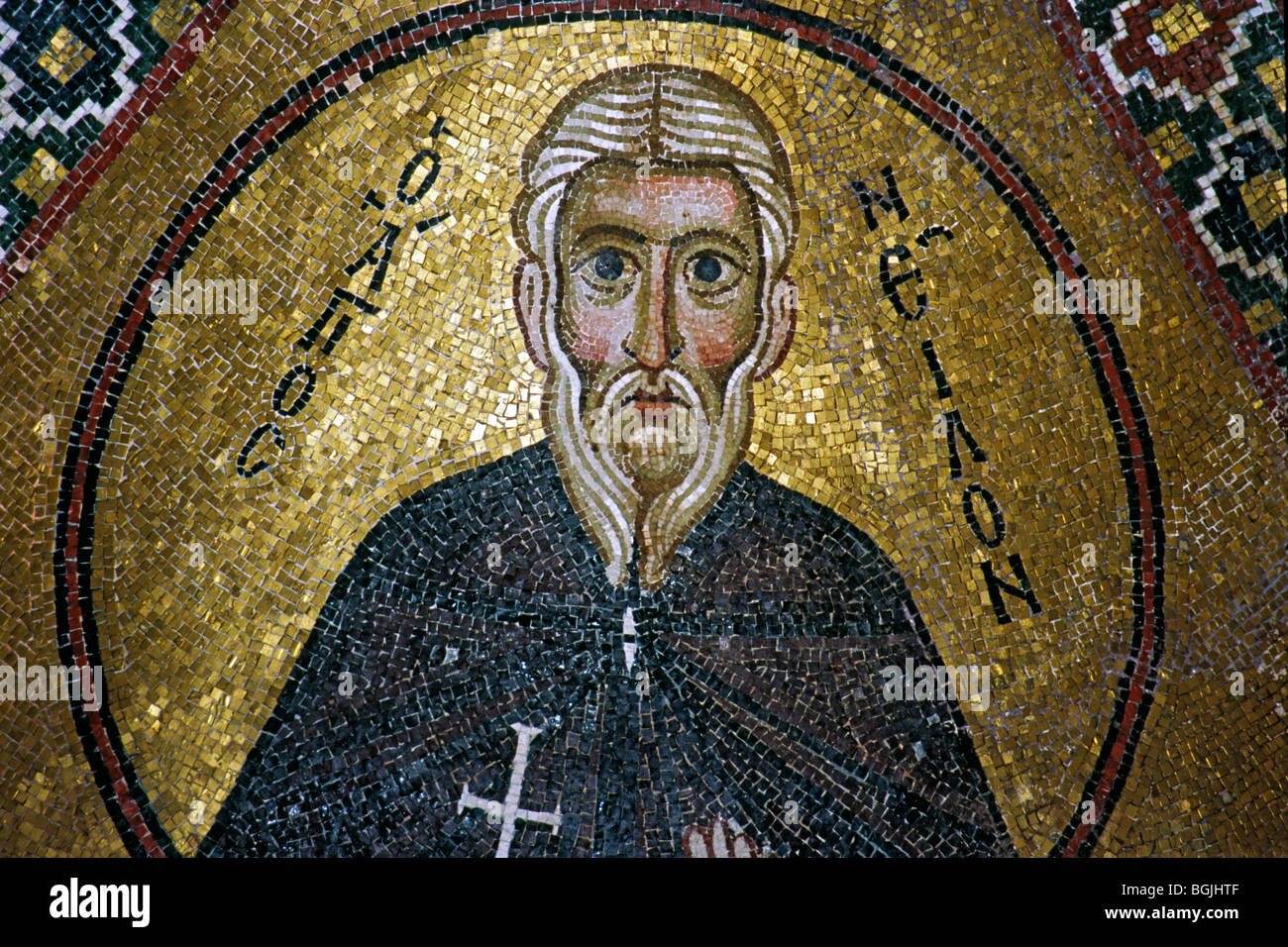 Byzantine mosaic, monastery church Hosios Loukas, near Distomo, Boeotia, Greece Stock Photo