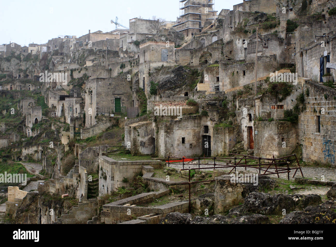 view of famous matera town in southern Italy Stock Photo