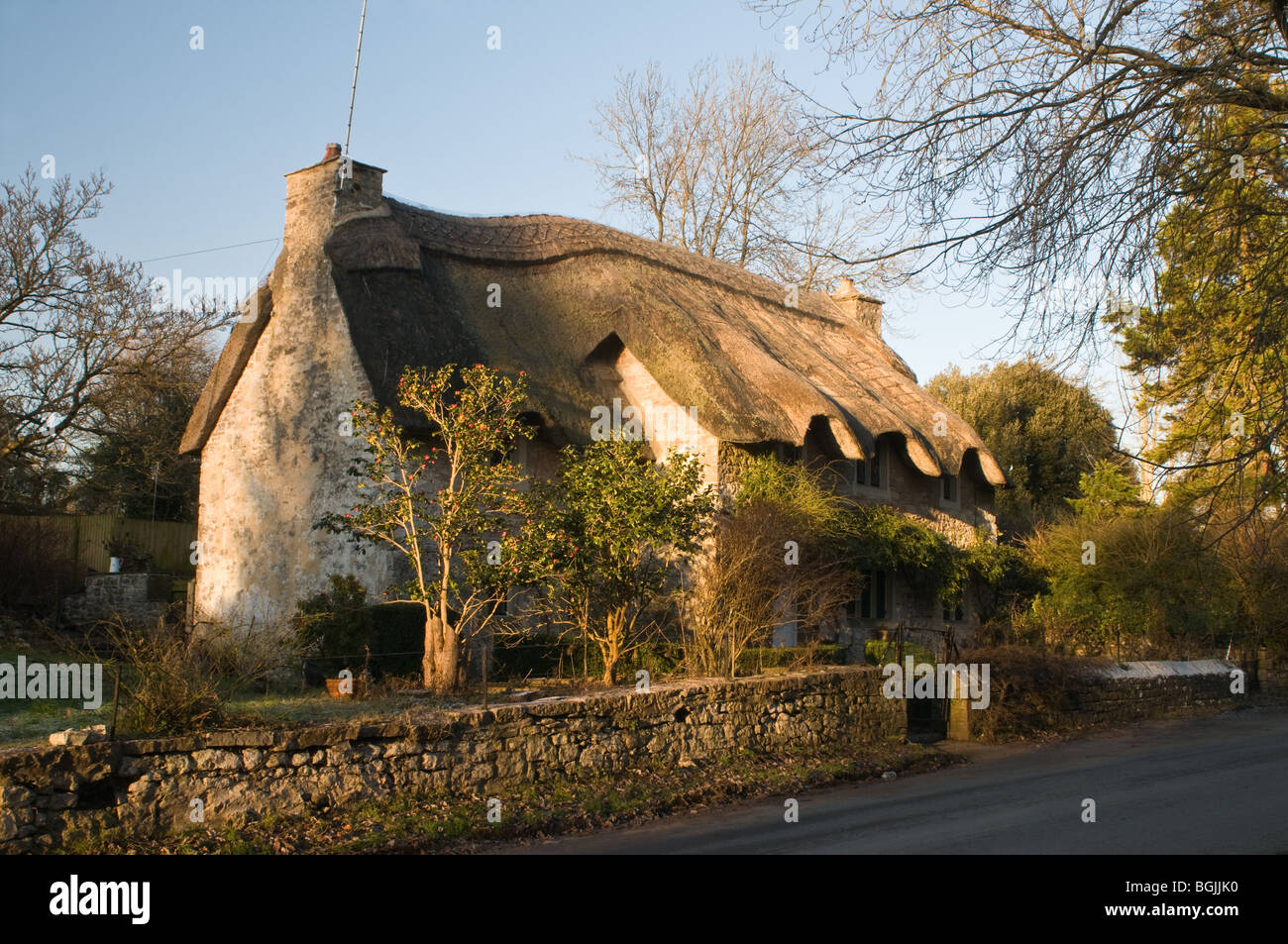 Thatched Cottage in the village of Merthyr Mawr in the Vale of Glamorgan Wales Stock Photo