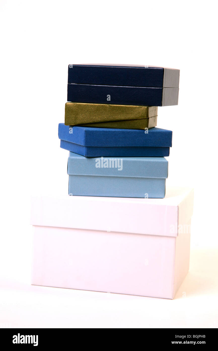 Stack of luxery giftboxes Stock Photo
