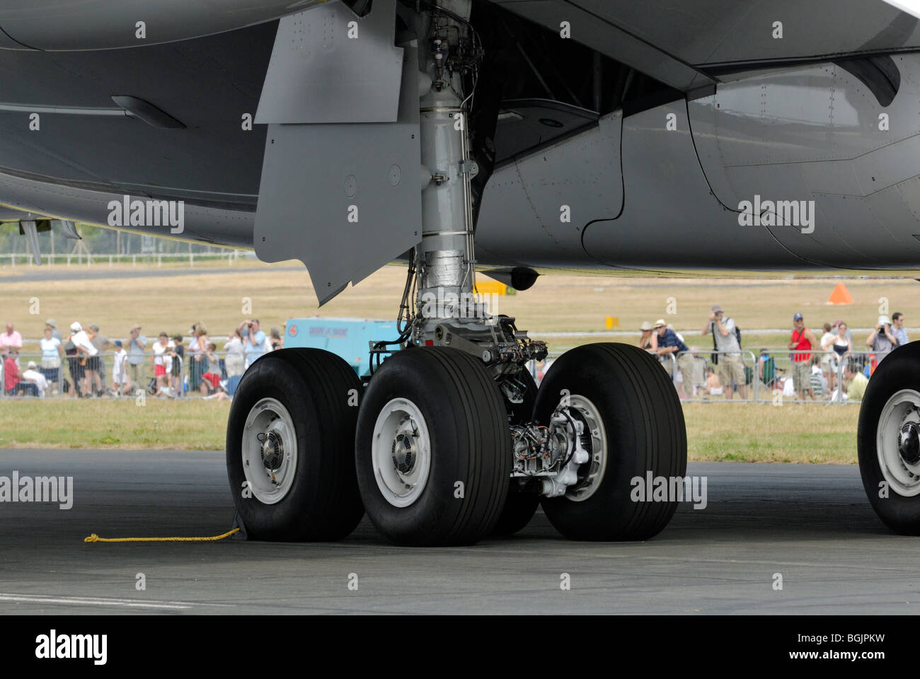 Airbus A380 wheels and landing gear Stock Photo