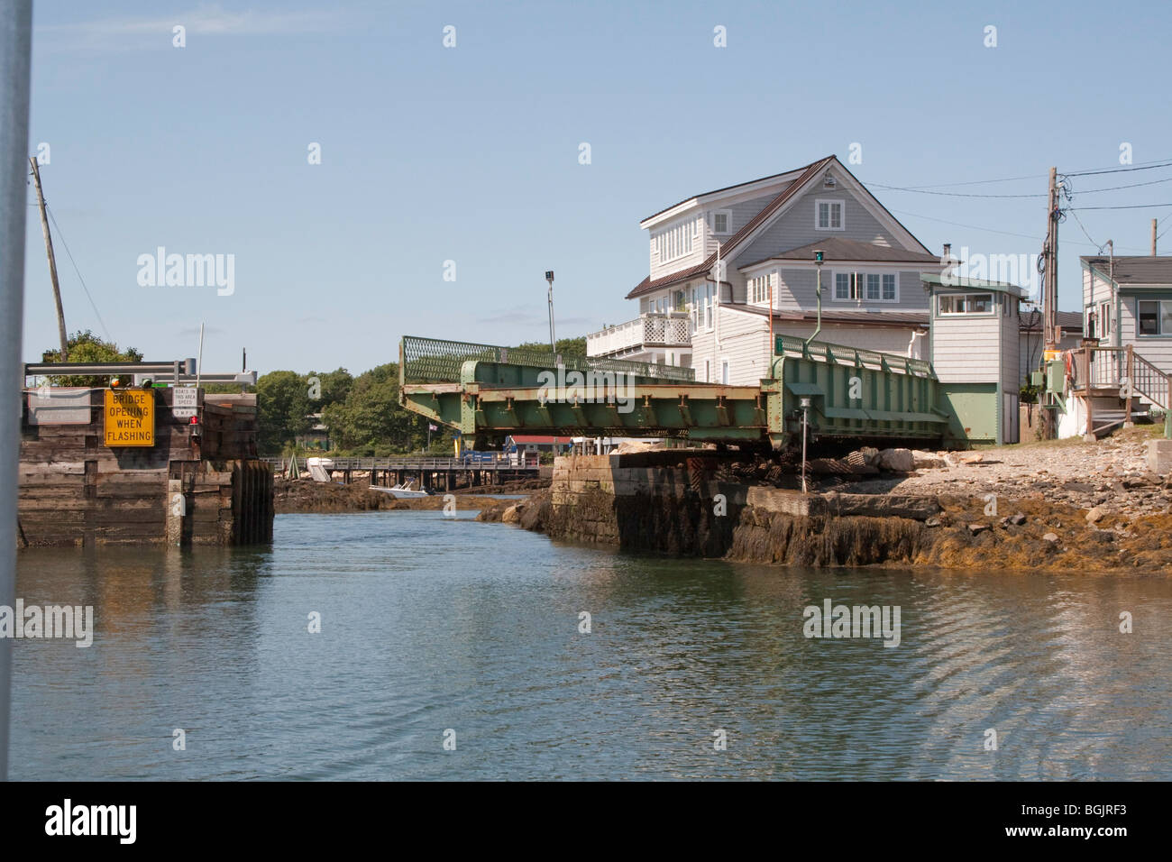 the tiny Swing Bridge in the South Bristol Gut Stock Photo Alamy
