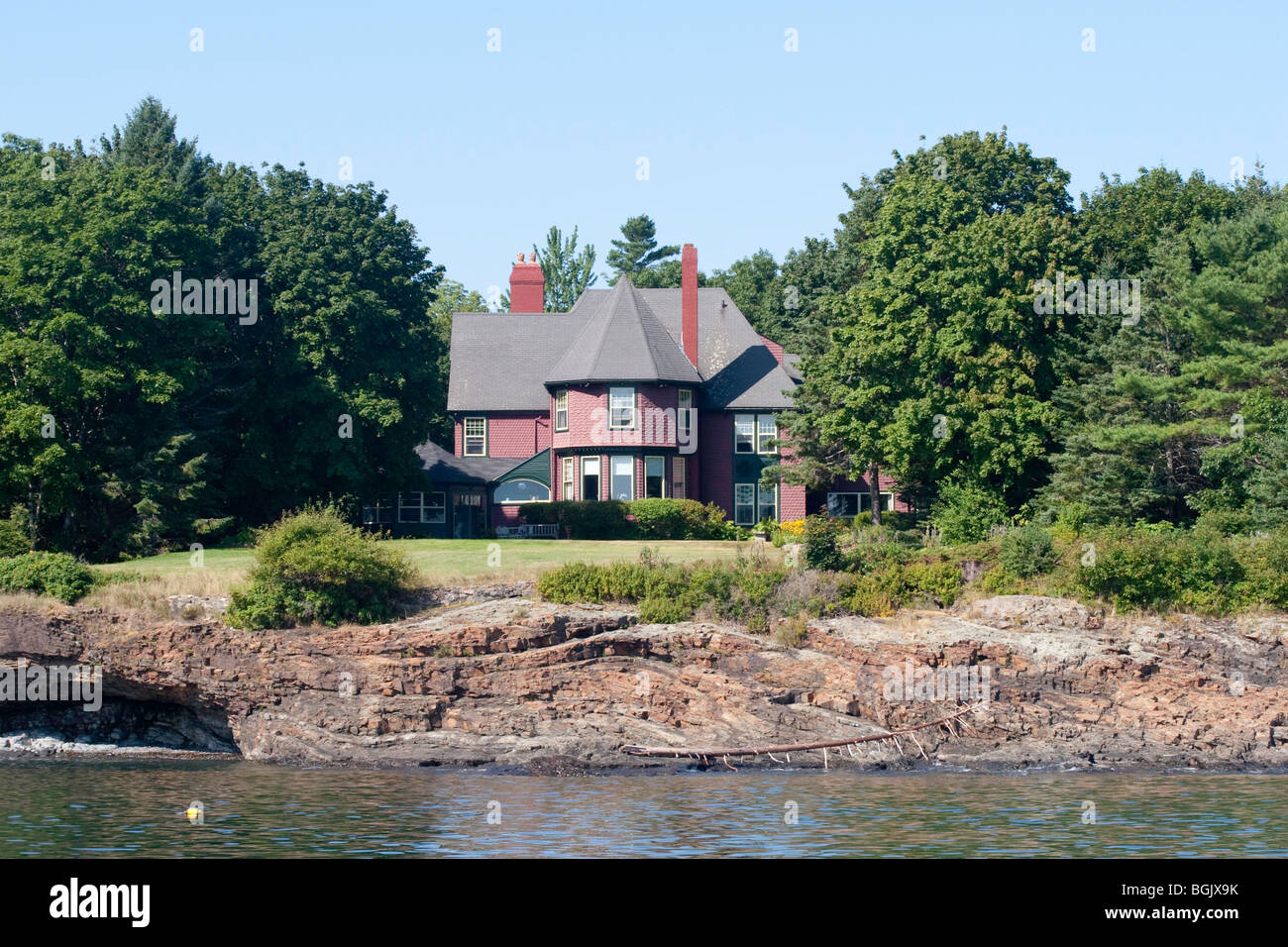 Luxury waterfront home on Mount Desert Island, Maine Stock Photo Alamy