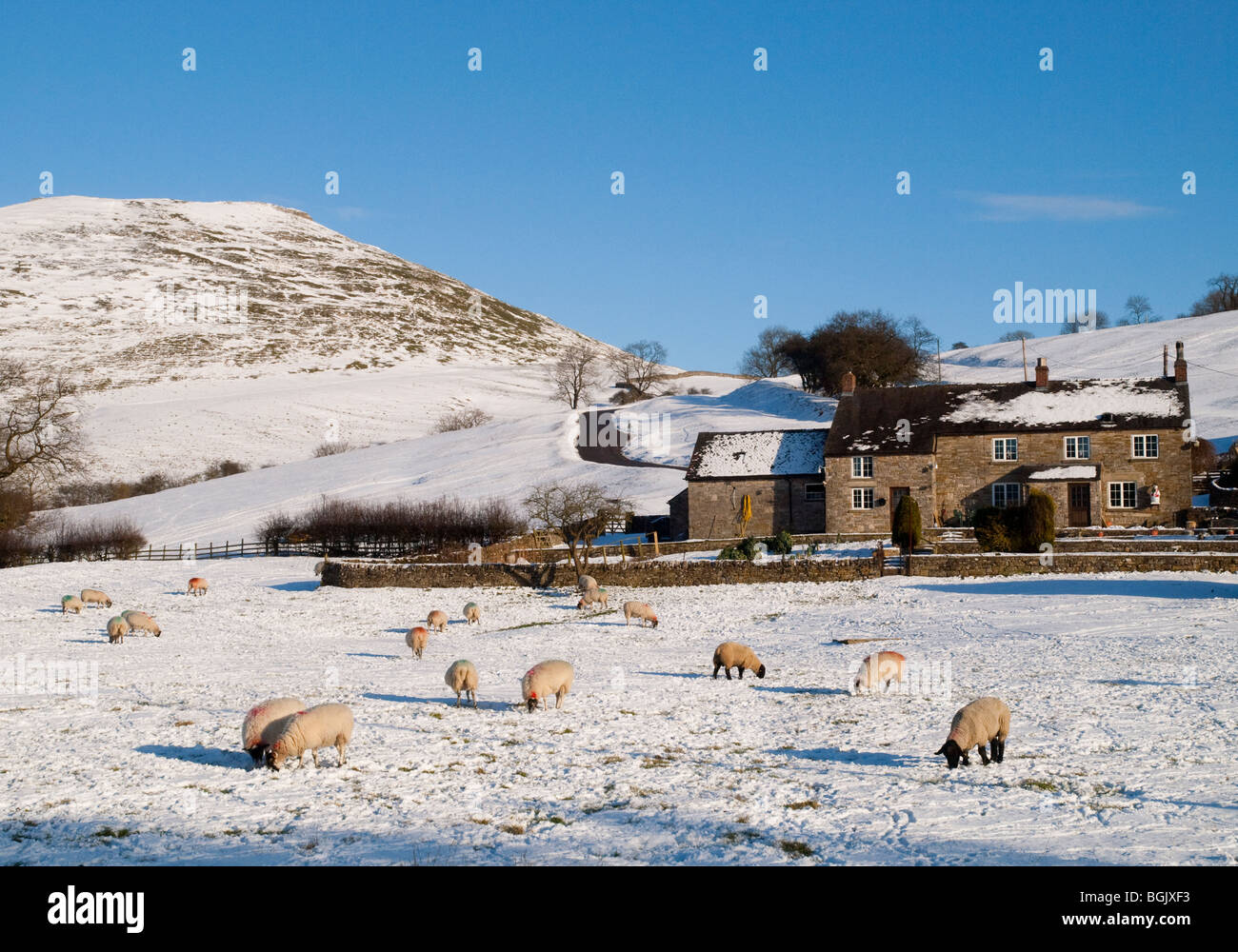 The Village of Thorpe after snowfall, in the Peak District Derbyshire England UK Stock Photo Alamy