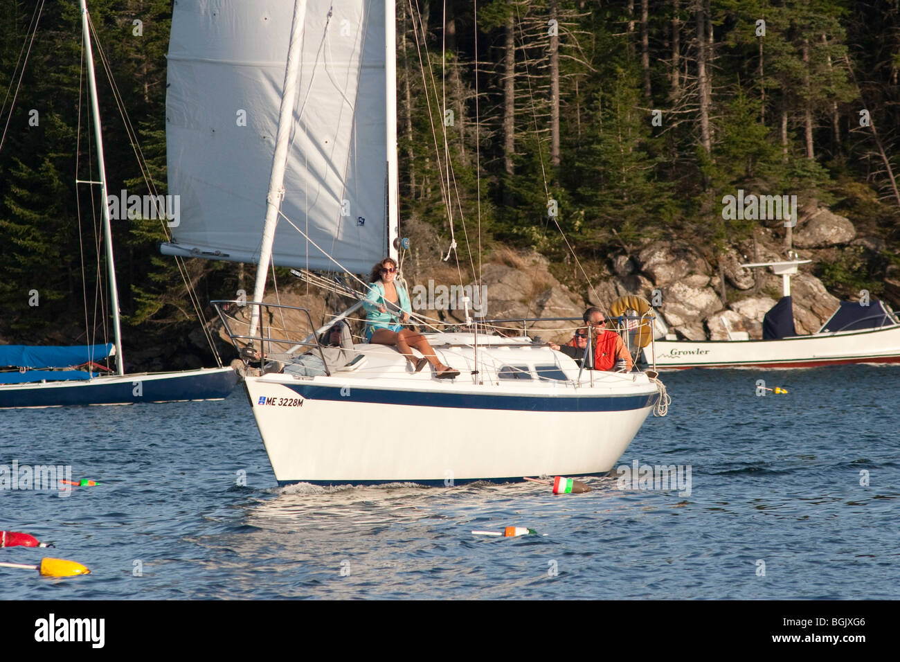 Out for a summer sail in Maine Stock Photo Alamy