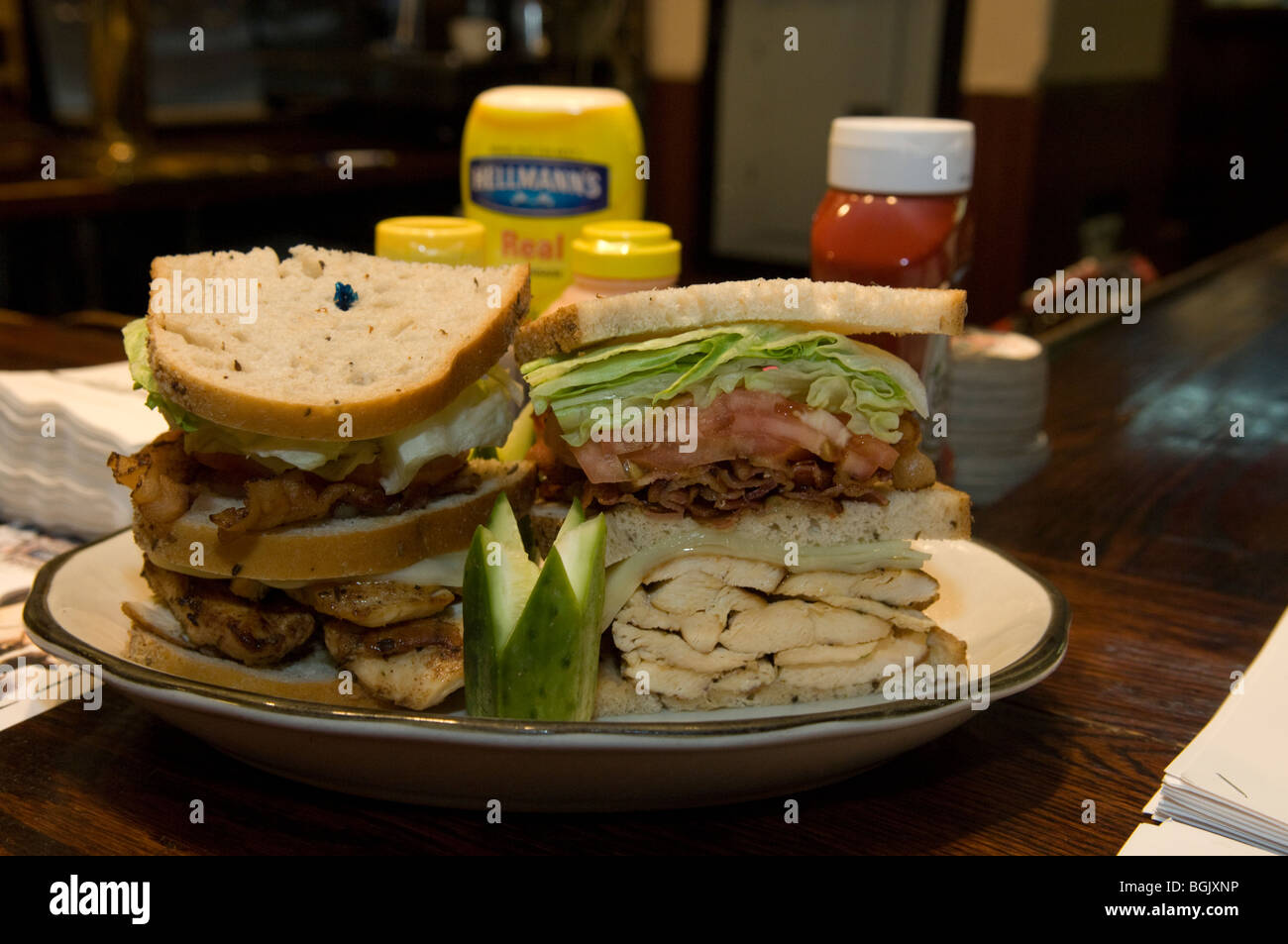 The PBR Bull Bucking Hero sandwich at the Stage Deli in New York Stock Photo