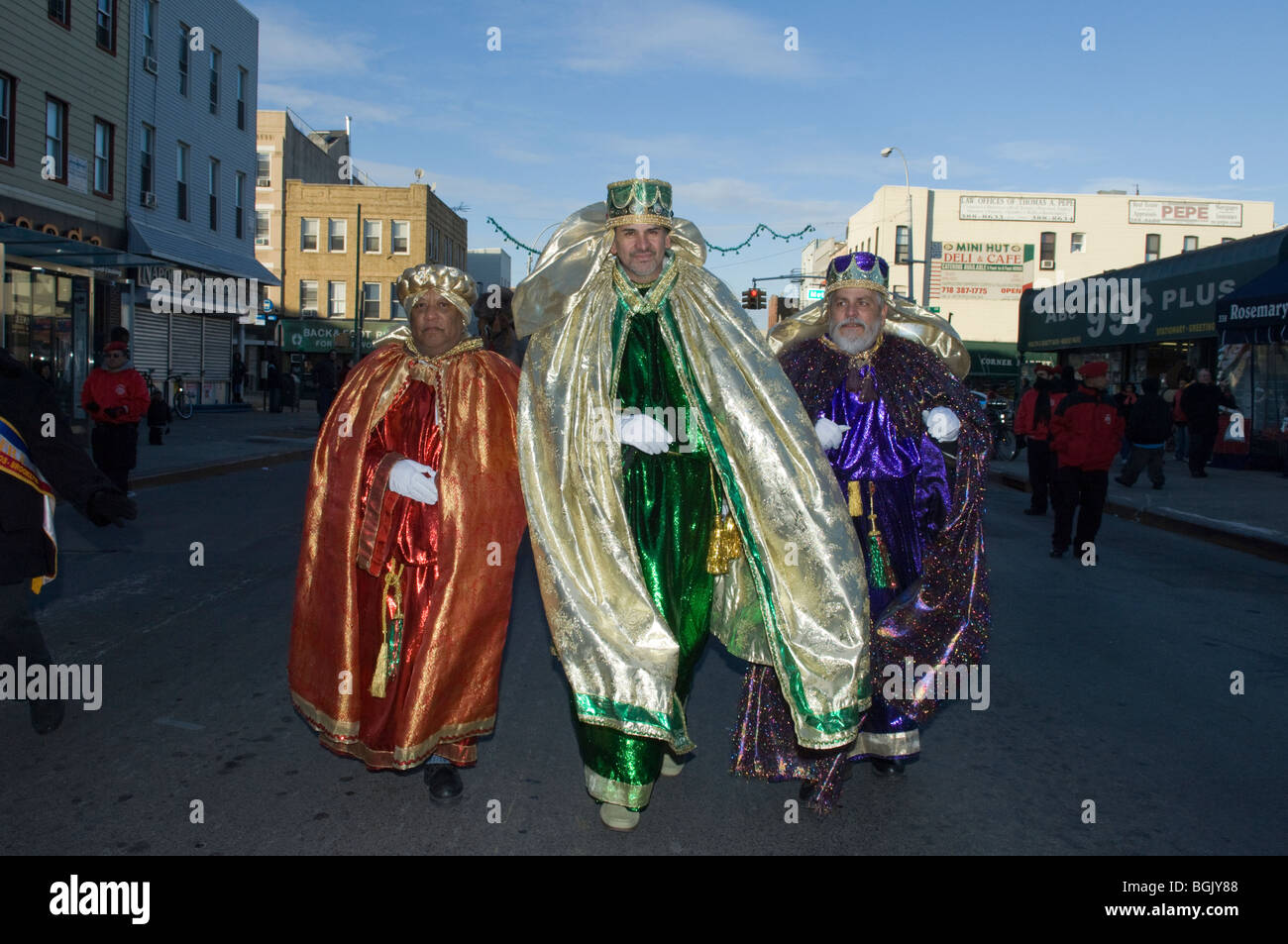 The Three Kings march in the annual Three Kings Day Parade in the
