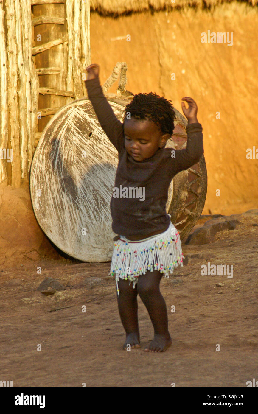 Little Zulu girl dancing, Shakaland, South Africa Stock Photo Alamy