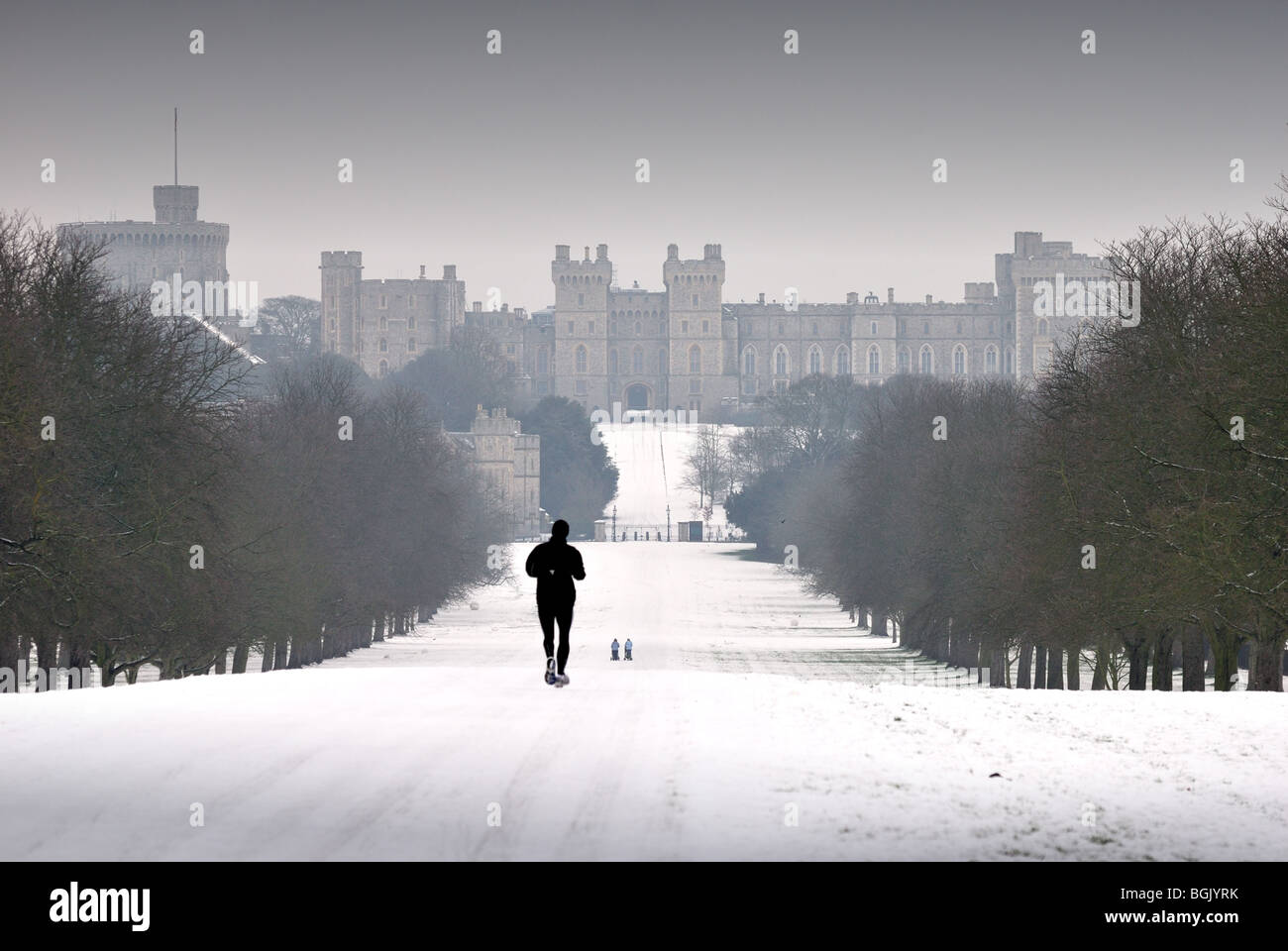 Windsor Castle in winter snow Stock Photo Alamy